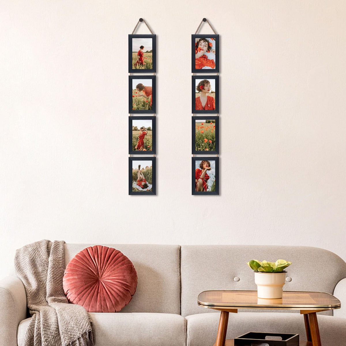 QUTREY multi-picture display saves wall space and shows several memories.