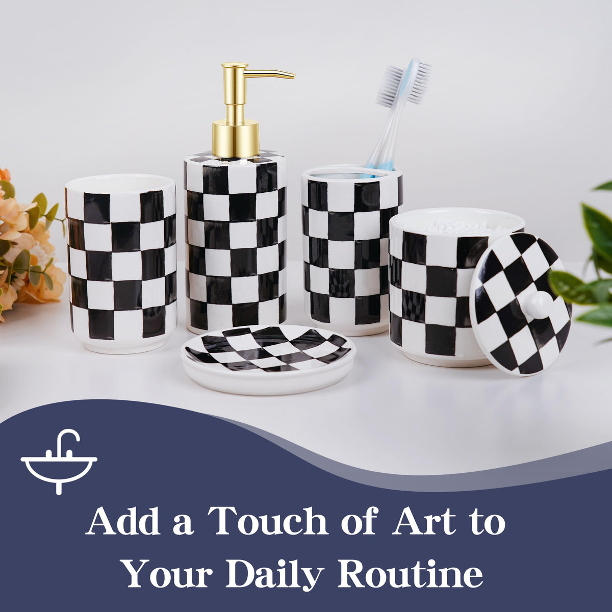 Quuavio toothbrush holder keeps brushes upright and within reach.