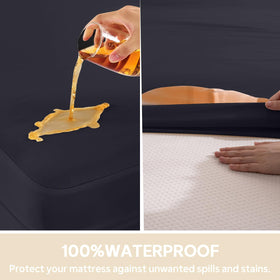 QUWOU protector showing secure zipper enclosure for snug mattress fit