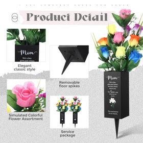 Quzzil ground cone secures the vase on lawns and soil.