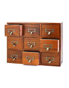 QWORK desk drawer organizer with nine drawers for tidy desk storage.