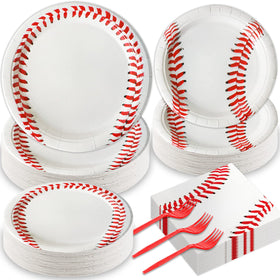 Qyeahkj baseball dinner plates (9 inch) for sturdy main-course servings.
