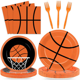 Qyeahkj basketball plates 9inch—durable dinnerware for hearty portions at sports parties.