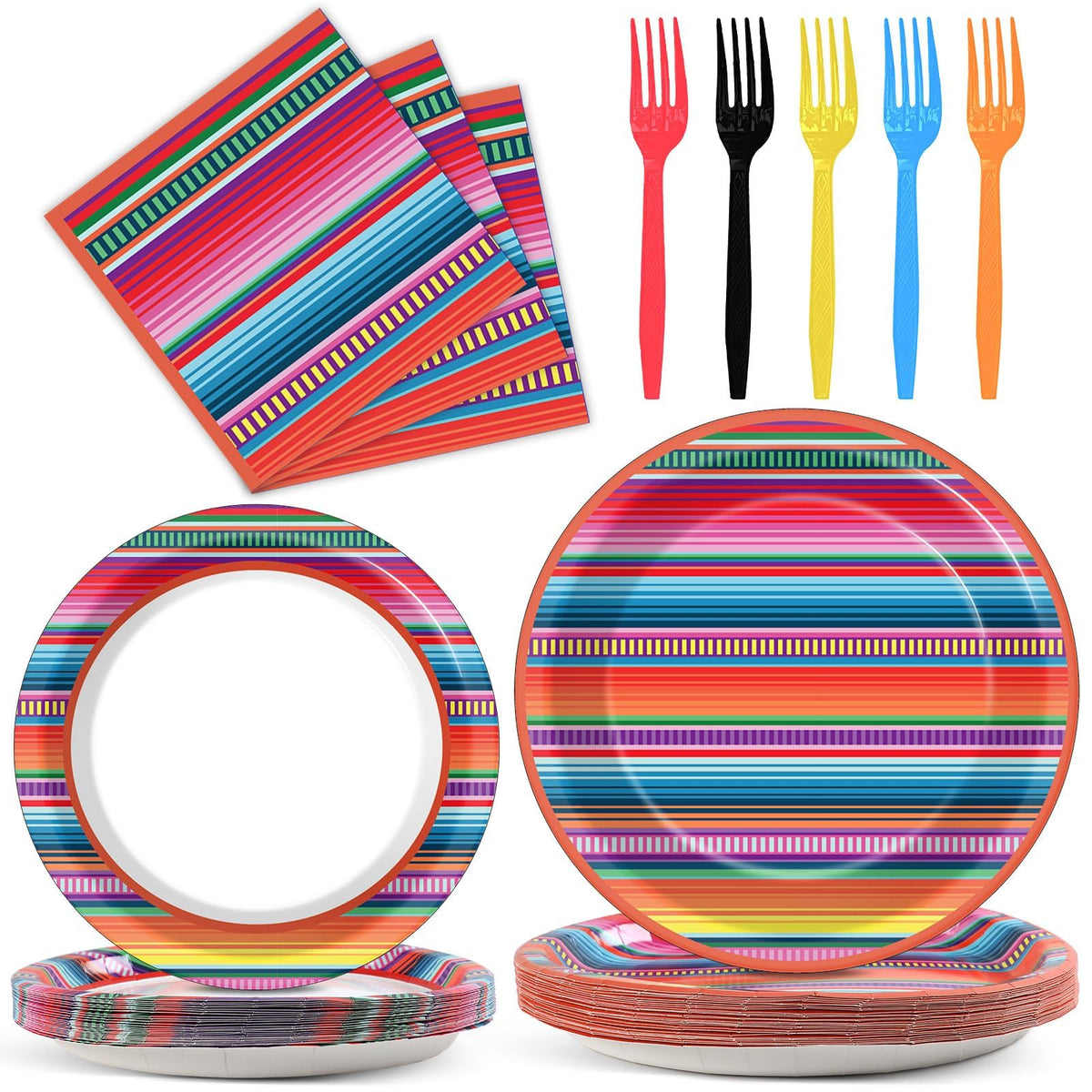 Qyeahkj Mexican fiesta 9-inch plate adds bold color for festive meals and quick cleanup.