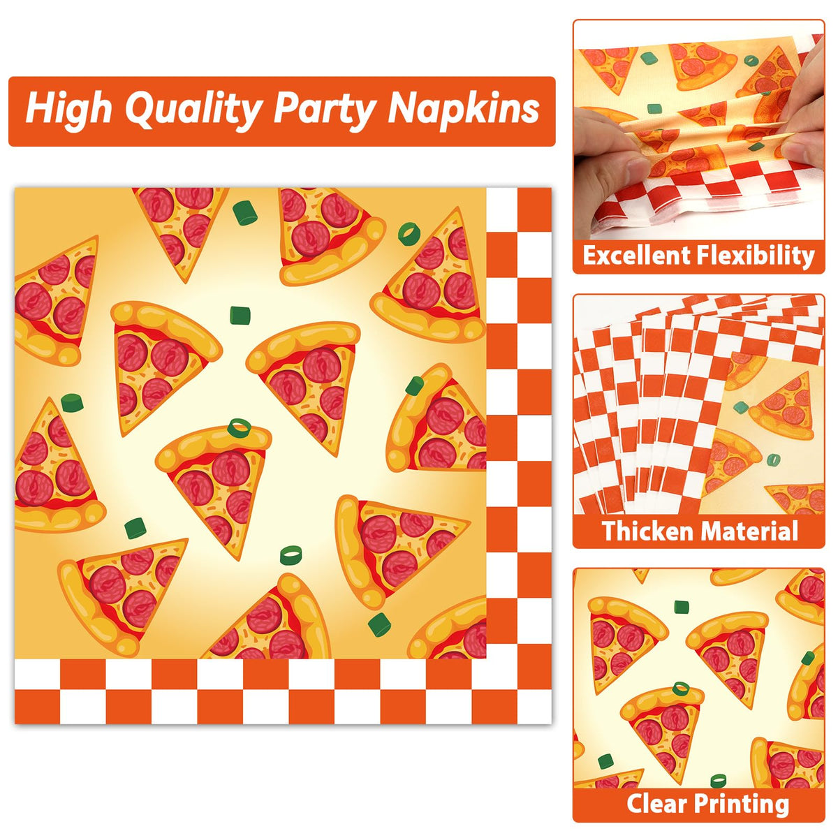 Qyeahkj pizza party tableware set displayed on table