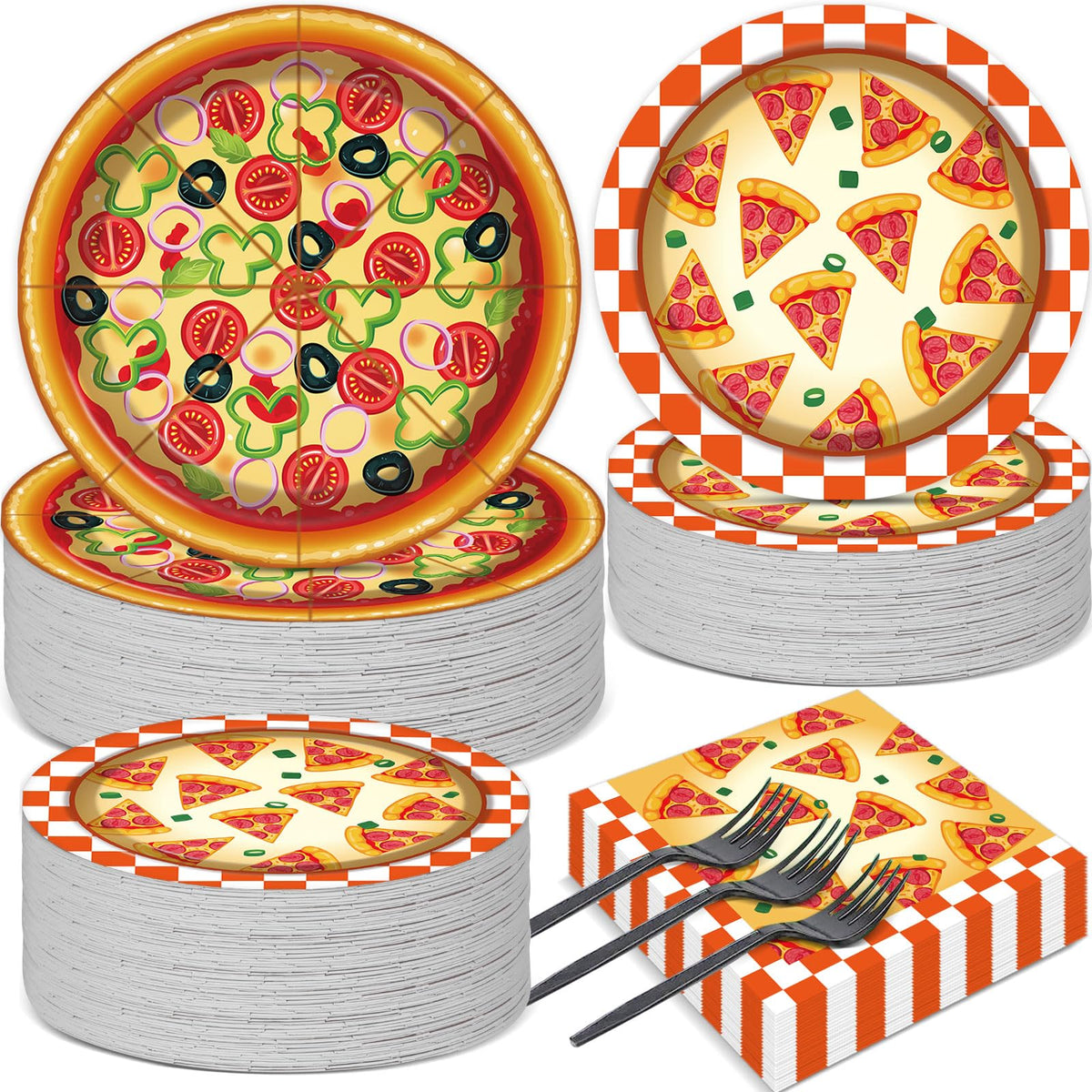 Qyeahkj pizza plates 200pcs set for quick party service
