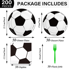 Qyeahkj soccer plates 7in for dessert service with cohesive theme