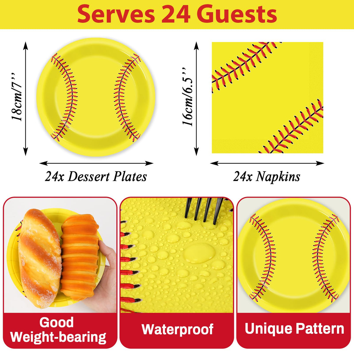 Qyeahkj softball napkins 6.5in absorb spills and add color to celebrations.