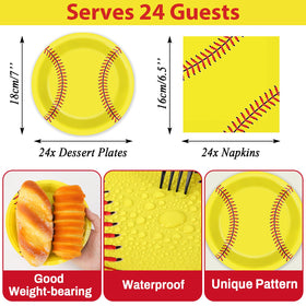 Qyeahkj softball napkins 6.5in absorb spills and add color to celebrations.