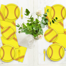 Qyeahkj softball party decor enhances theme and photos.