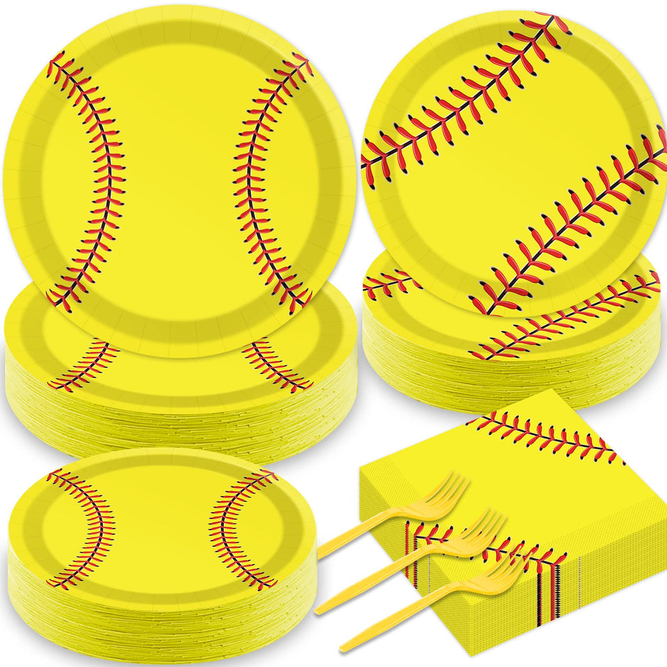 Qyeahkj softball plates 9in for quick buffet setup.