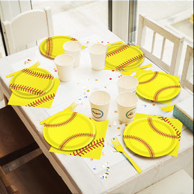 Qyeahkj softball tableware set simplifies party prep.