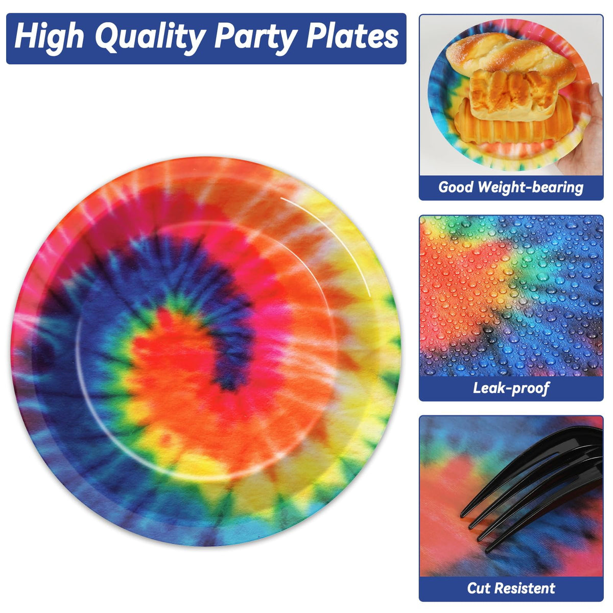 Qyeahkj tie-dye forks provide disposable dining ease during celebrations.