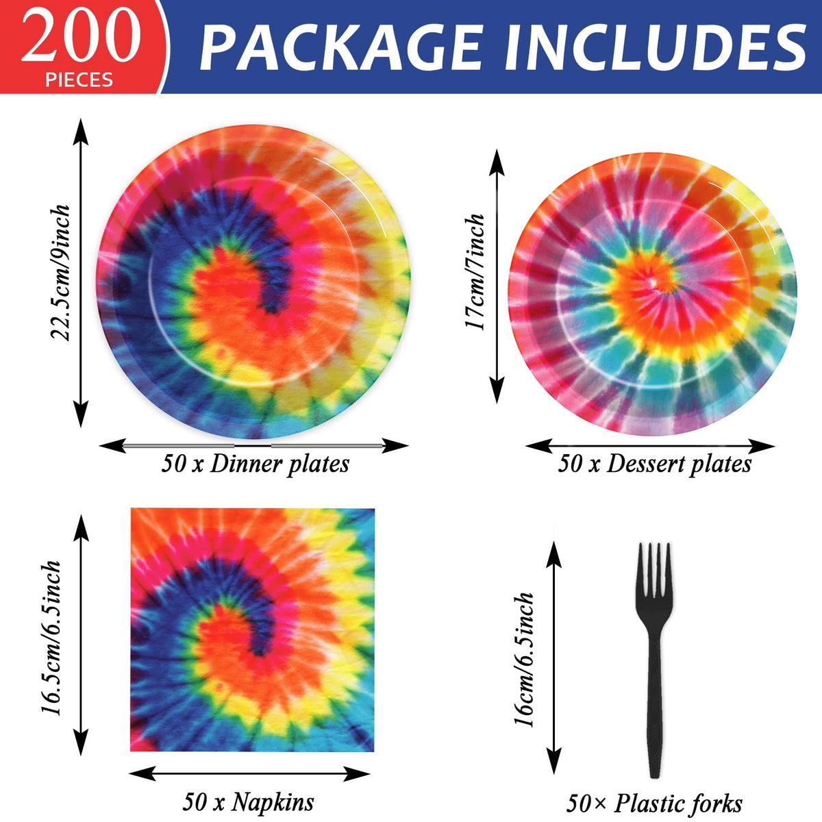 Qyeahkj tie-dye napkins add color and absorbent convenience for guests.