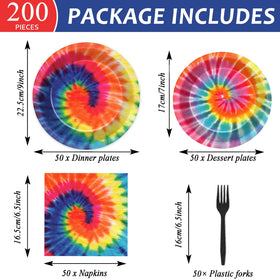 Qyeahkj tie-dye napkins add color and absorbent convenience for guests.