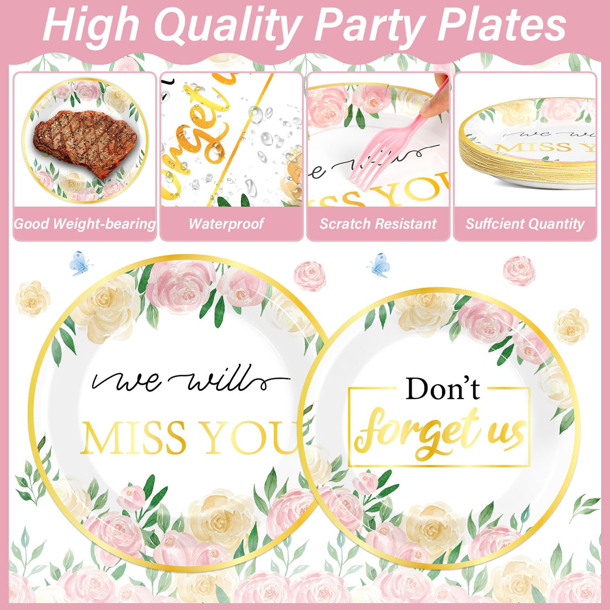 Qyeahkj We Will Miss You 33cm napkins for coordinated table settings