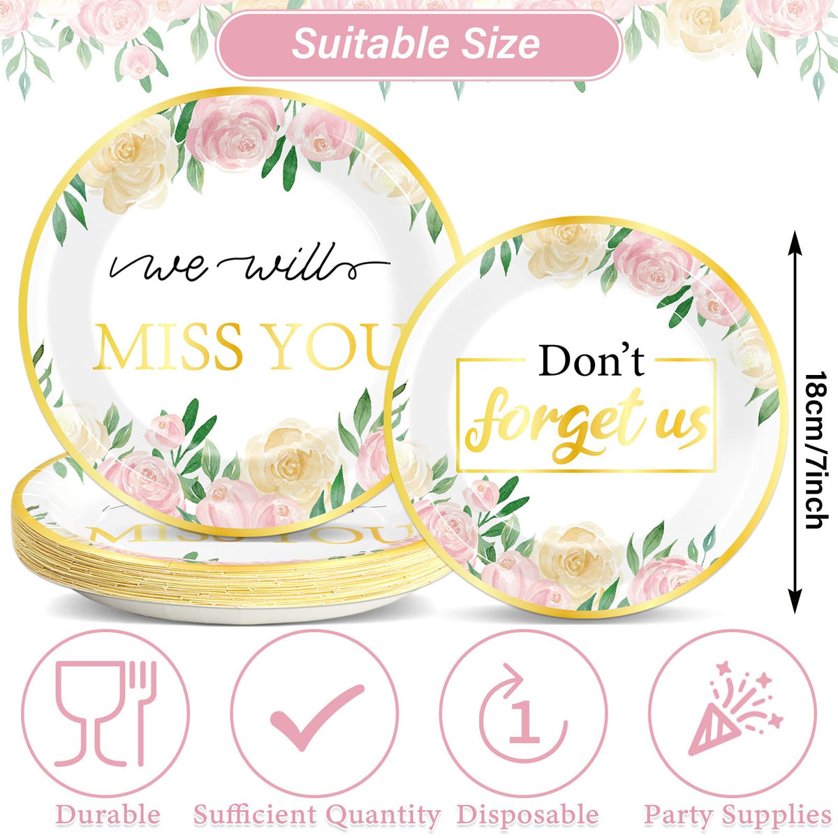 Qyeahkj We Will Miss You outdoor party-ready disposable tableware