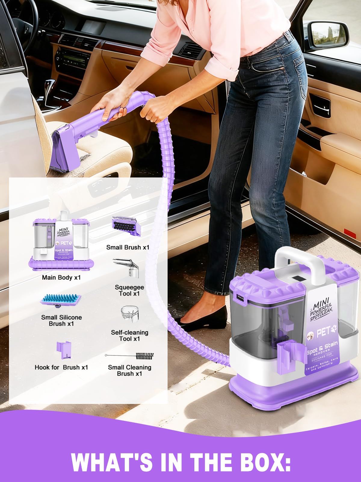 QynTo H3B high-power motor provides deep suction for stubborn stains.