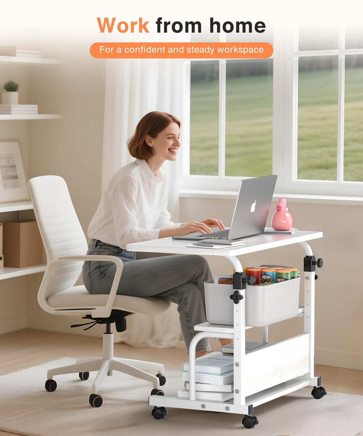 QZMDSM white modern desk in bright contemporary room