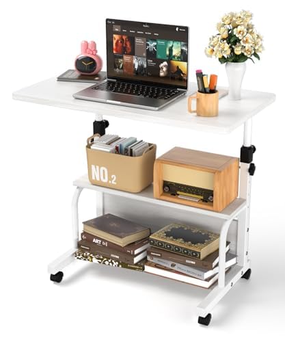 QZMDSM portable desk on wheels with open view for easy movement