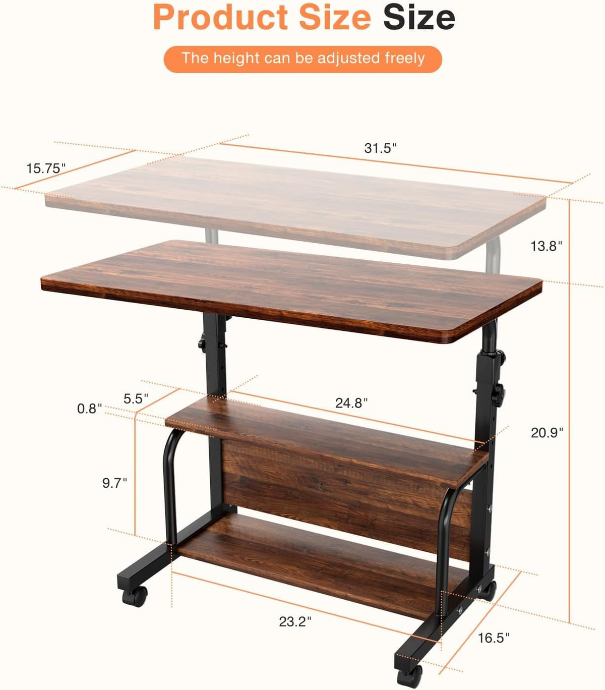 QZMDSM three-layer storage shelves keep books and supplies neatly.