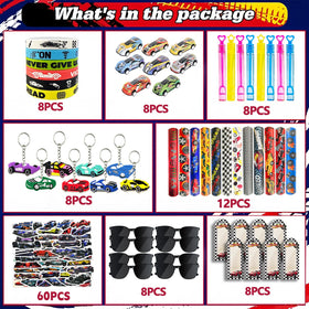 QZYCMHOO Race Car Slap Bracelets on display, bright and kid-friendly accessories
