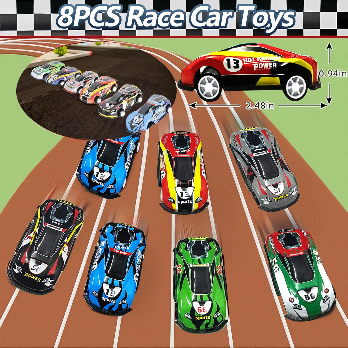 QZYCMHOO Race Car Sunglasses included for playful party shade moments