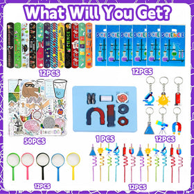 QZYCMHOO science gift bags ready to hold colorful party treasures.