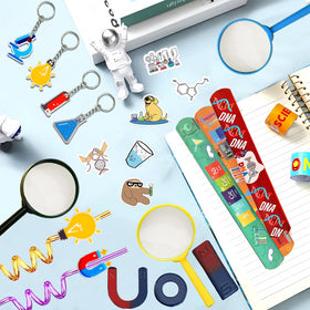 QZYCMHOO science stickers brighten goody bags and activities.