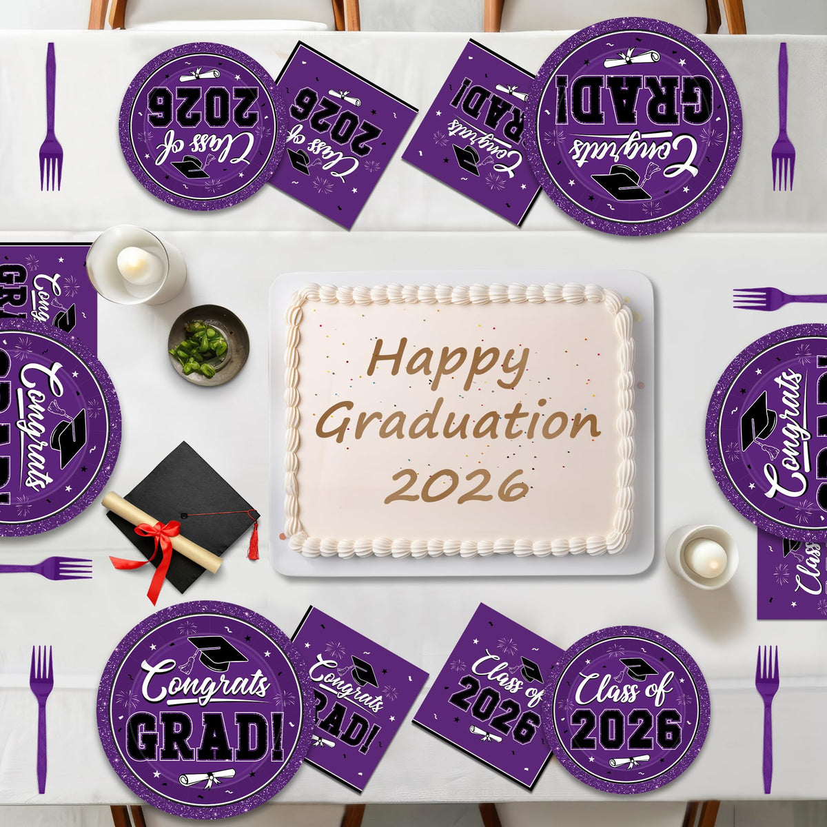 QZYL 2026 graduation design, caps and confetti accents.