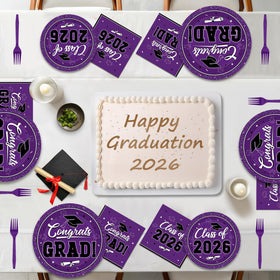 QZYL 2026 graduation design, caps and confetti accents.
