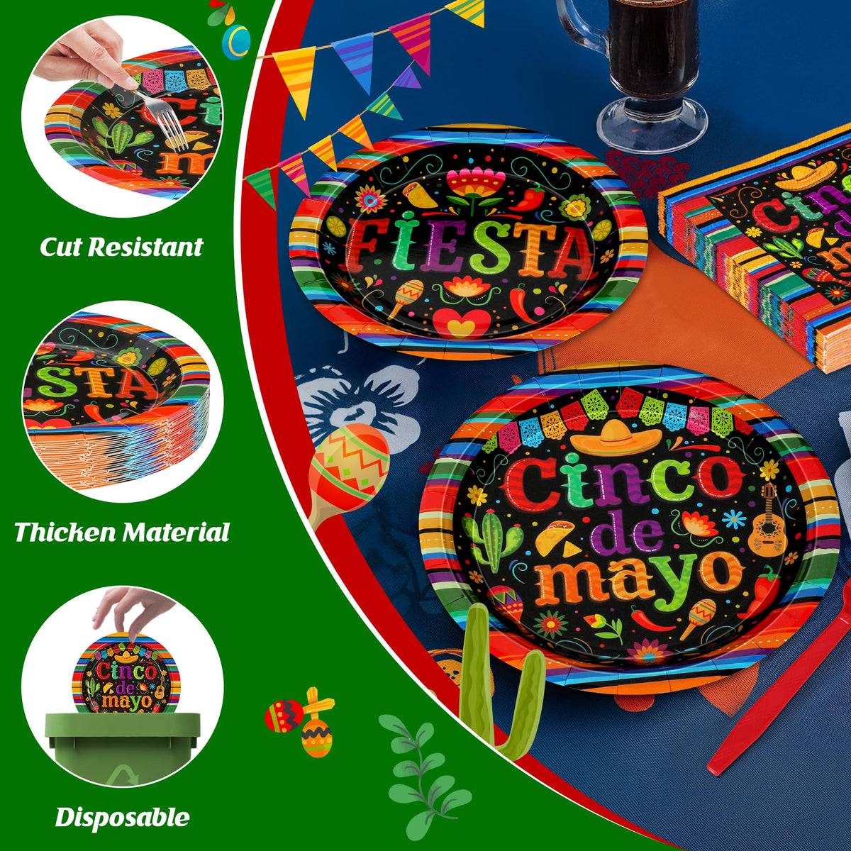 QZYL Cinco De Mayo napkins 6-5inch provide soft feel and strong absorbency