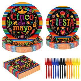QZYL Cinco De Mayo plates 9inch set for quick, stylish serving at parties