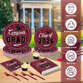 QZYL graduation plastic forks 6.3inch, sturdy cutlery for easy serving.