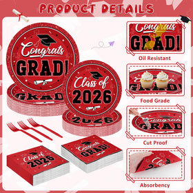 QZYL 6.5-inch graduation napkins, moisture-resistant for easy cleanup.