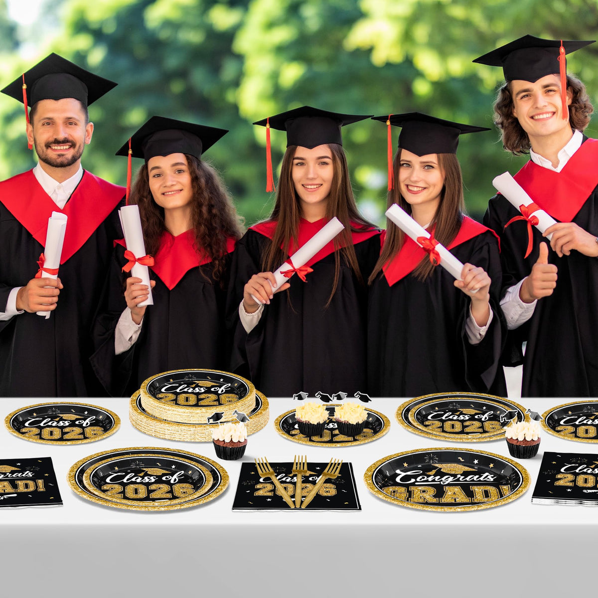 QZYL 2026 congrats grad design adds elegant party theme.