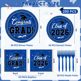 QZYL 7-inch blue dessert plates for celebratory portions