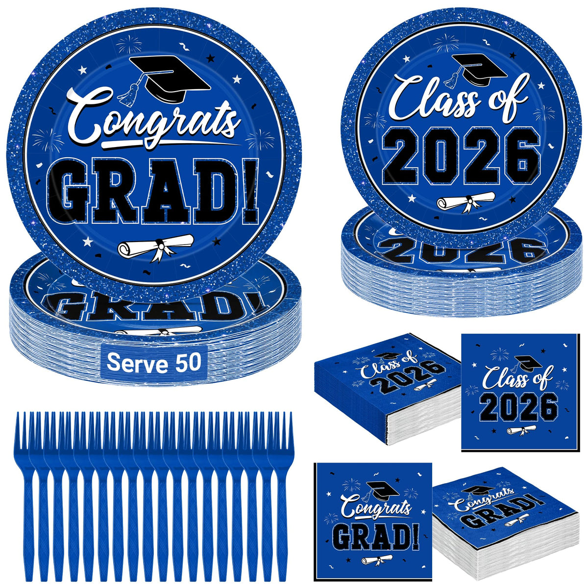 QZYL 9-inch blue graduation plates for easy serving and cleanup