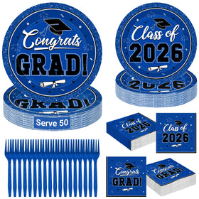 QZYL 9-inch blue graduation plates for easy serving and cleanup