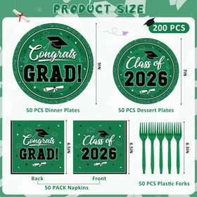 QZYL green graduation dessert plates for elegant dessert service.