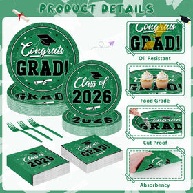 QZYL green graduation napkins sixpointfiveinch complete the grad table decor.