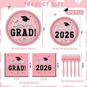 QZYL 7-inch graduation dessert plates highlight celebratory design for desserts.