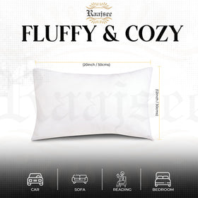 Raajsee 12x20 pillow insert with neck-back-support offers relaxing lounge posture.
