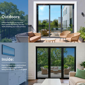 Clear outward view while maintaining daytime privacy with Rabbitgoo film.