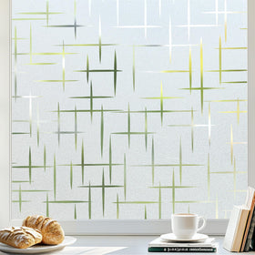 Rabbitgoo cross pattern frosted window film for privacy and light diffusion.