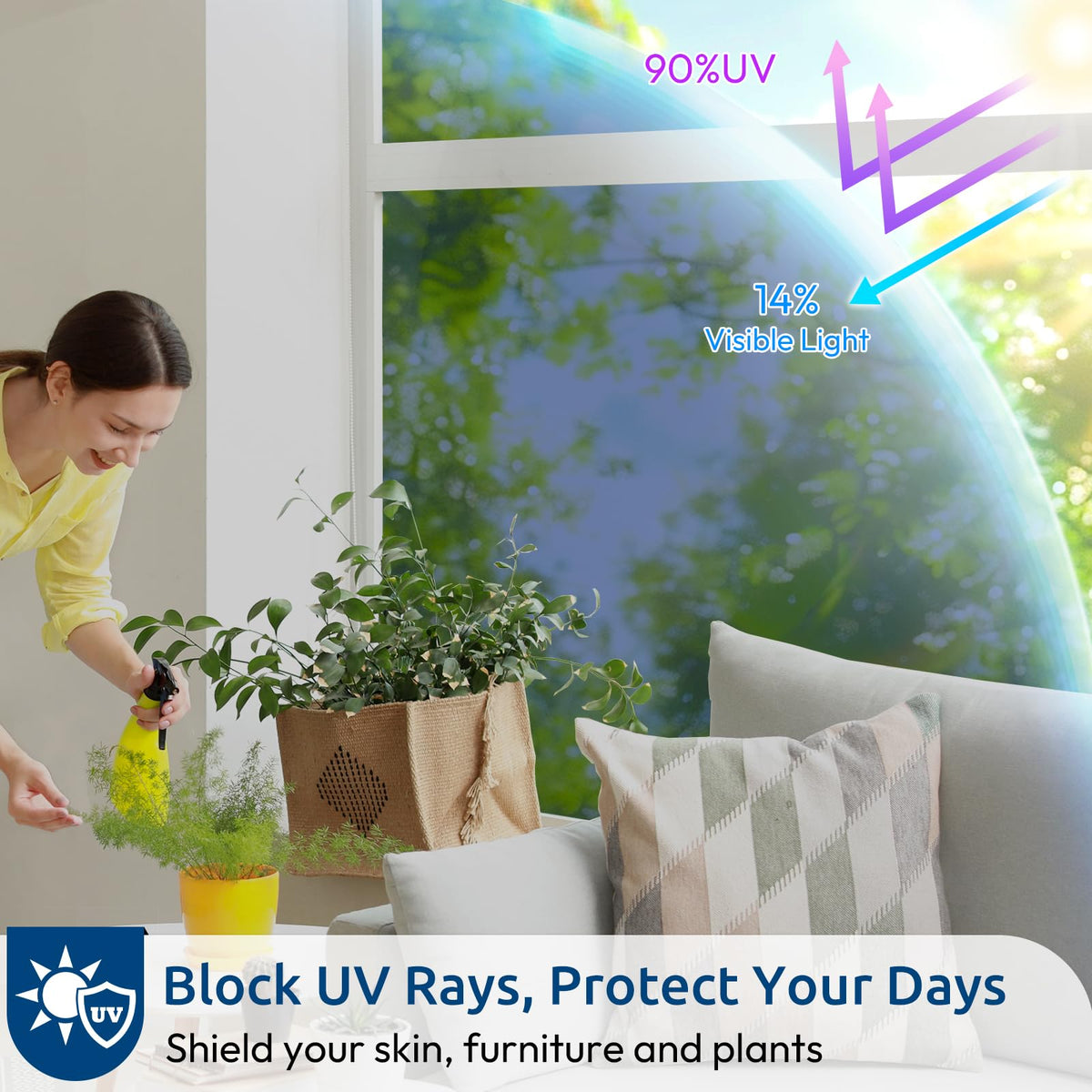 Rabbitgoo heat-control film reflects infrared rays to keep interiors cooler.