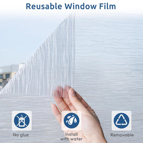 Rabbitgoo kitchen privacy film lets light in while blurring views.