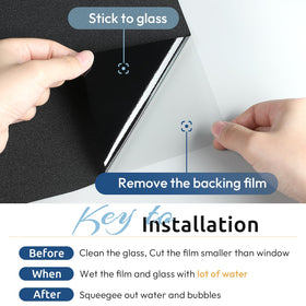 Rabbitgoo light-blocking window film reduces glare for a calmer bedroom environment.