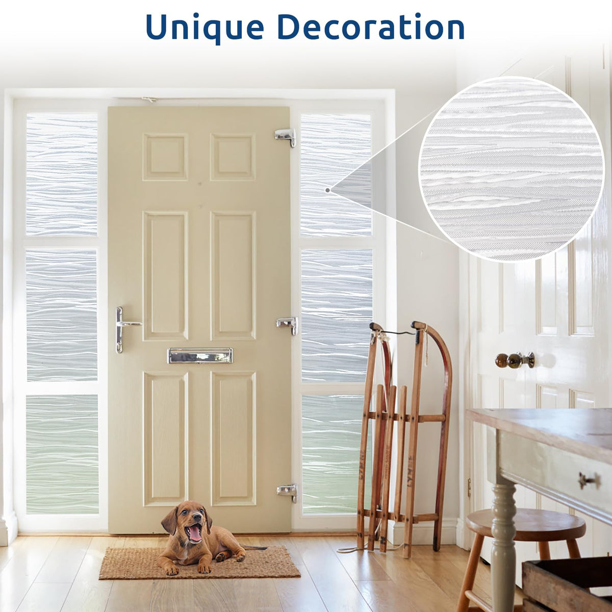 Rabbitgoo non-adhesive static cling for easy removal and reuse on glass surfaces.