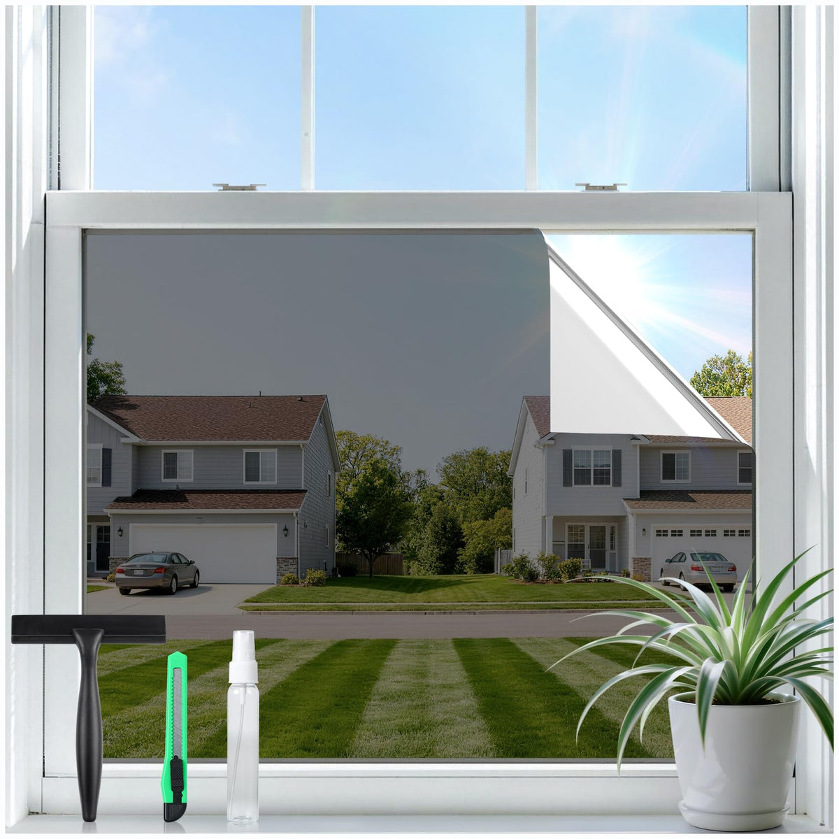 Rabbitgoo one-way privacy window film for daytime privacy and clear outside view.